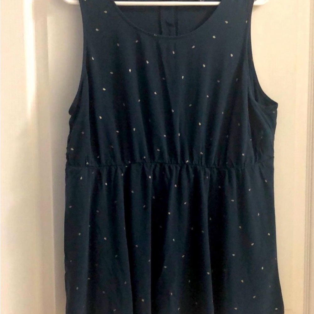 torrid Navy and metallic Sleeveless Empire Blouse